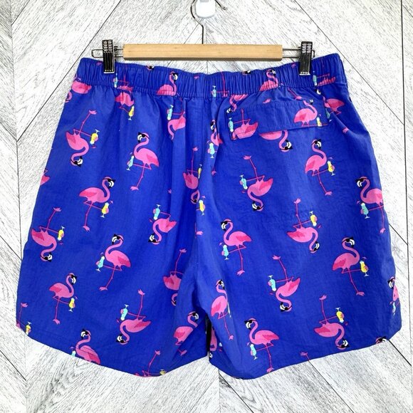 SAXX Swim Trunks Shorts Mens Large Go Coastal 2N1 Volley Flamingo Print - Picture 3 of 4